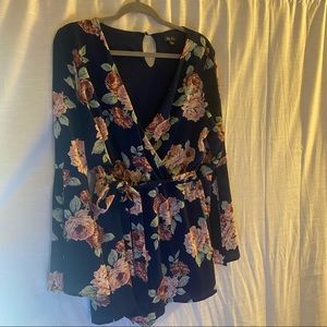 Floral, Long Sleeve Romper
